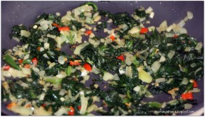 sauteed spinach and onion